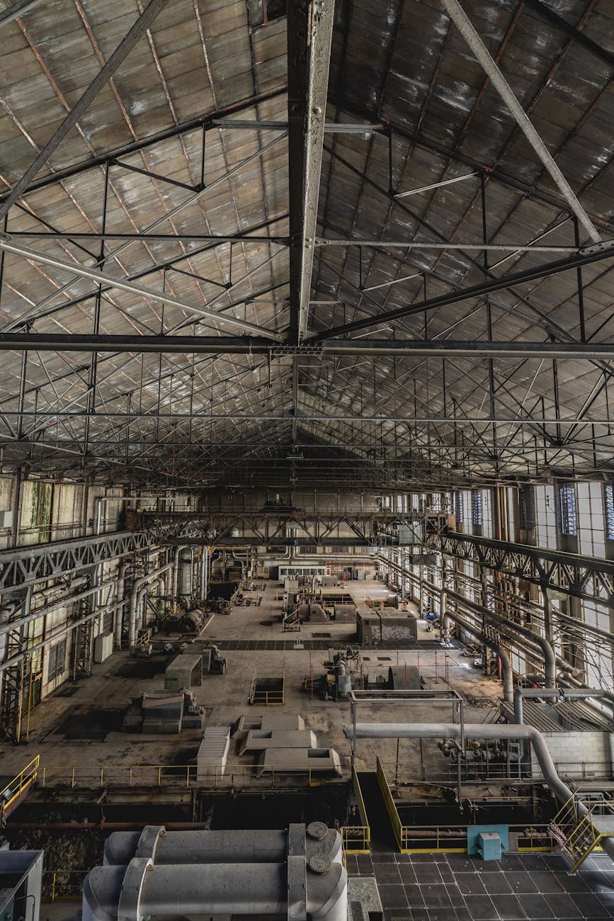 Industrial manufacturing facility with automated production lines