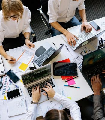 Professional team collaboration session